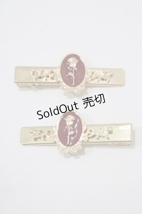 画像2: m petit by misako / AMフラワー2Pクリップ  レッド H-25-12-05-071-LO-AC-NS-ZH (2)