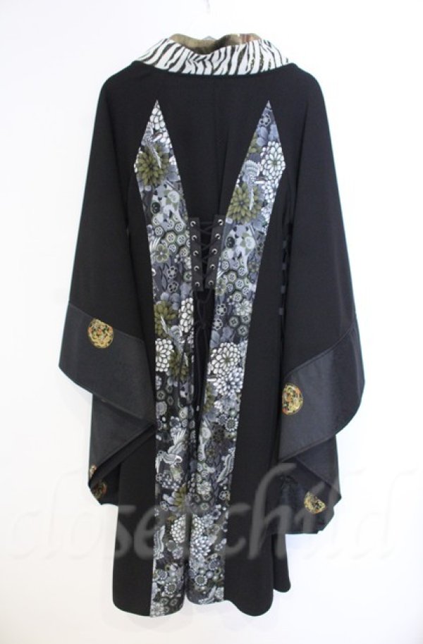 画像5: Qutie Frash / 着物ロングカーデ  ブラック O-25-11-13-010-QU-TO-OW-OS (5)