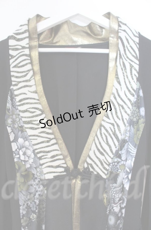 画像2: Qutie Frash / 着物ロングカーデ  ブラック O-25-11-13-010-QU-TO-OW-OS (2)