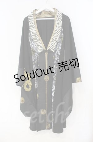 画像: Qutie Frash / 着物ロングカーデ  ブラック O-25-11-13-010-QU-TO-OW-OS