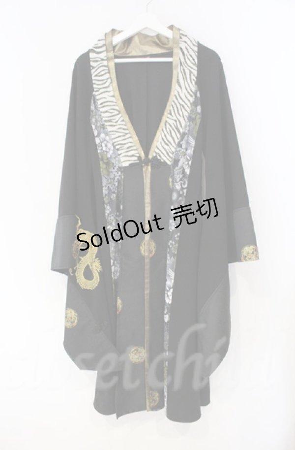 画像1: Qutie Frash / 着物ロングカーデ  ブラック O-25-11-13-010-QU-TO-OW-OS (1)