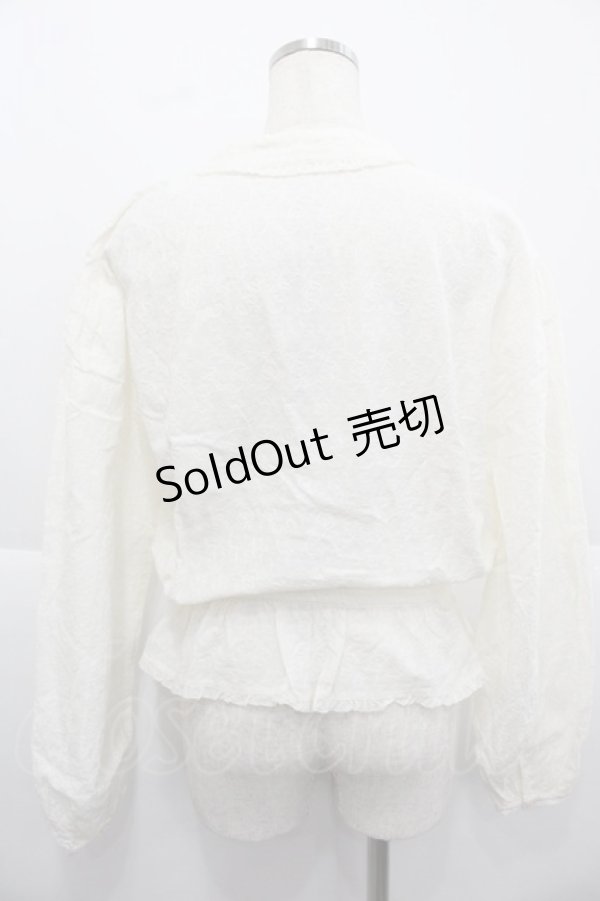 画像2: INGEBORG / 総刺繍リボンブラウス  キナリ I-25-12-02-018-LO-BL-SA-ZI (2)