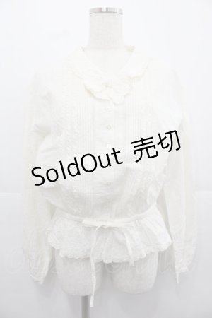 画像: INGEBORG / 総刺繍リボンブラウス  キナリ I-25-12-02-018-LO-BL-SA-ZI