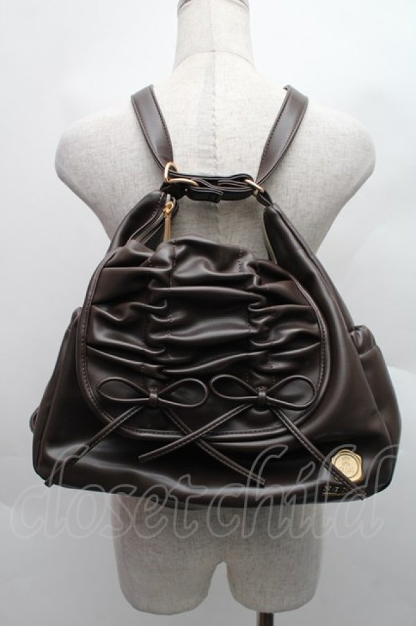 画像2: m petit by misako / AM*NIリボン3WAY バッグ  ブラウン S-25-12-15-009-LO-BG-HR-ZS (2)