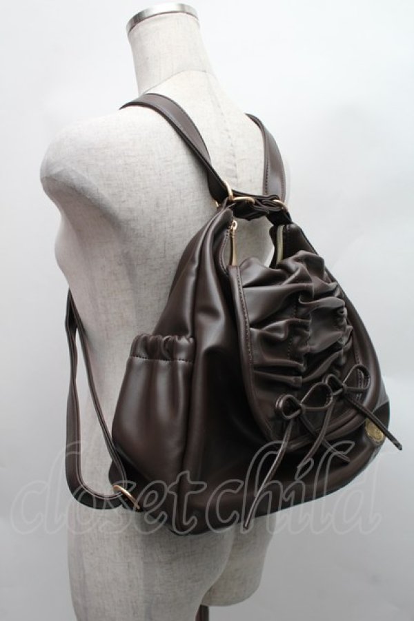 画像1: m petit by misako / AM*NIリボン3WAY バッグ  ブラウン S-25-12-15-009-LO-BG-HR-ZS (1)