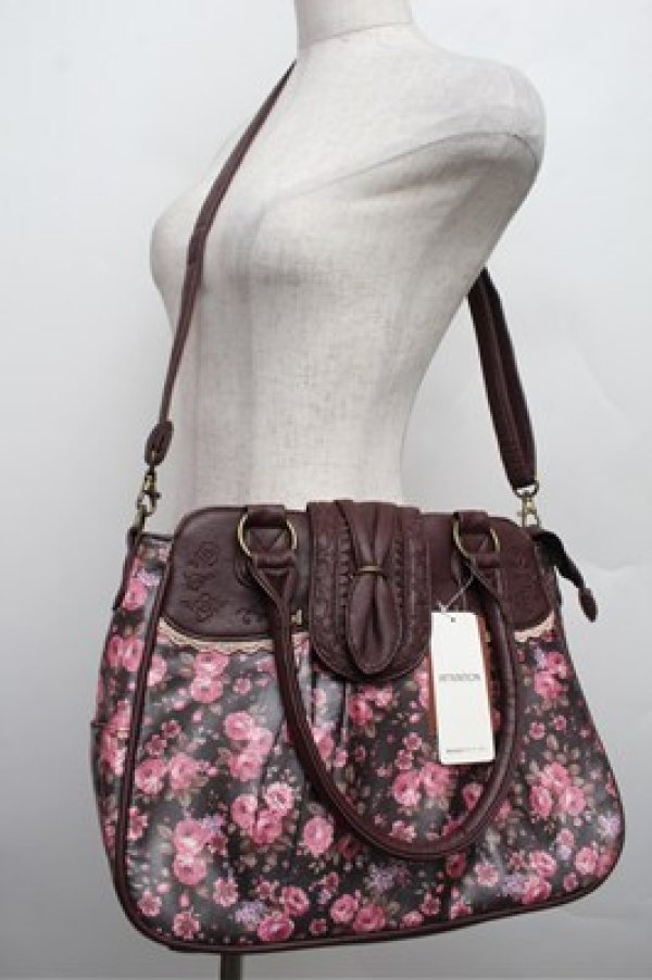 画像3: axes femme / ロマンティックローズボストン  ブラウンｘピンク S-25-12-24-016-AX-BG-HR-ZS (3)