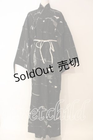 画像: h.ANARCHY / オリジナルプリント浴衣  ブラック O-25-12-25-043-HN-OP-IG-OS