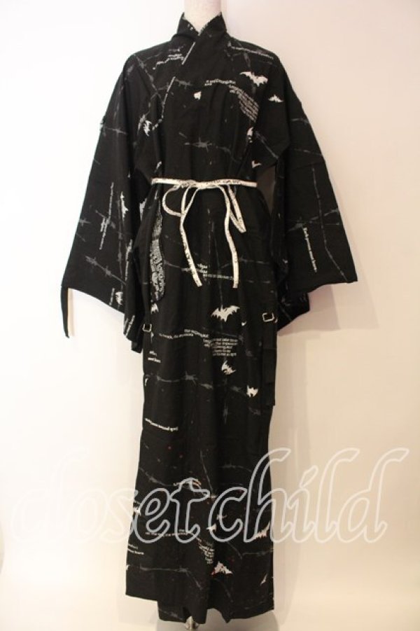 画像1: h.ANARCHY / オリジナルプリント浴衣  ブラック O-25-12-25-043-HN-OP-IG-OS (1)