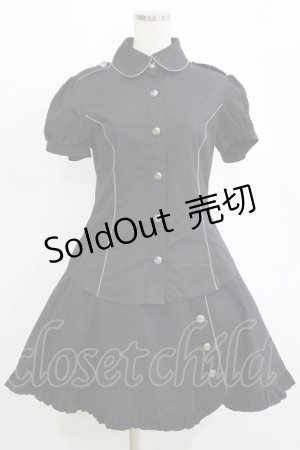 画像: metamorphose / パイピングブラウス+スカート Free ブラック H-26-01-24-034-ME-OP-NS-ZH