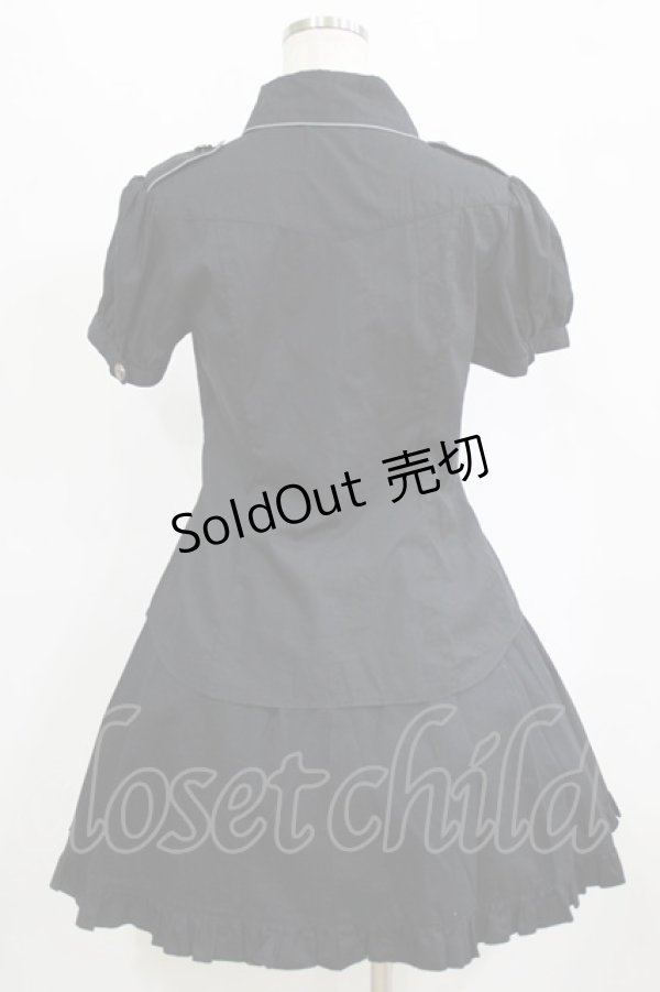 画像3: metamorphose / パイピングブラウス+スカート Free ブラック H-26-01-24-034-ME-OP-NS-ZH (3)