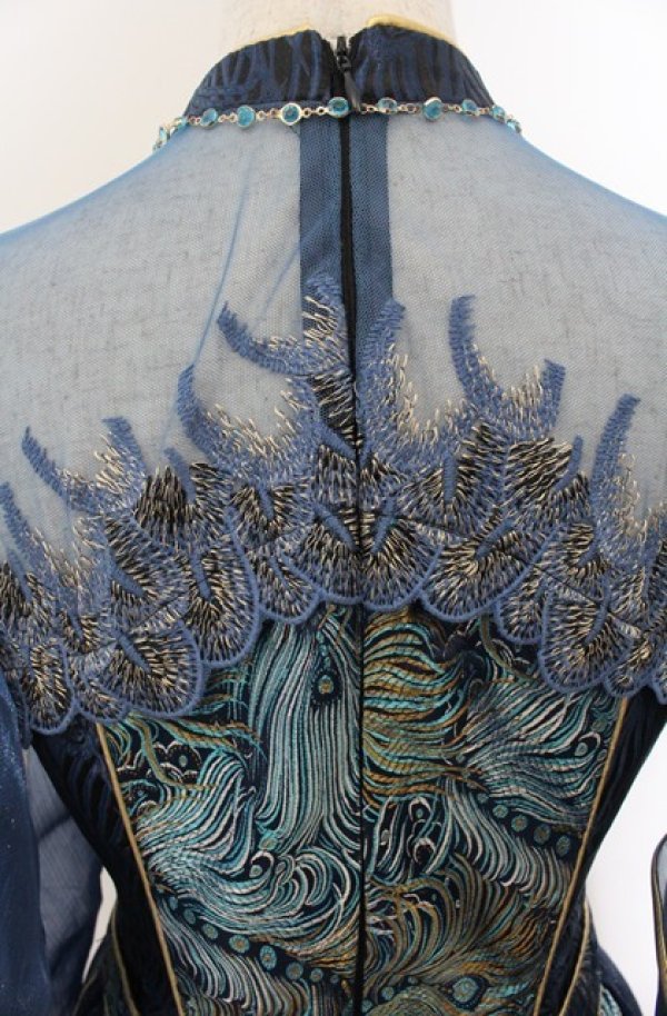 画像8: Epetice / Doirs Night 孔雀鱗ドレス M ブルー O-25-11-07-003-LO-OP-YM-OS (8)