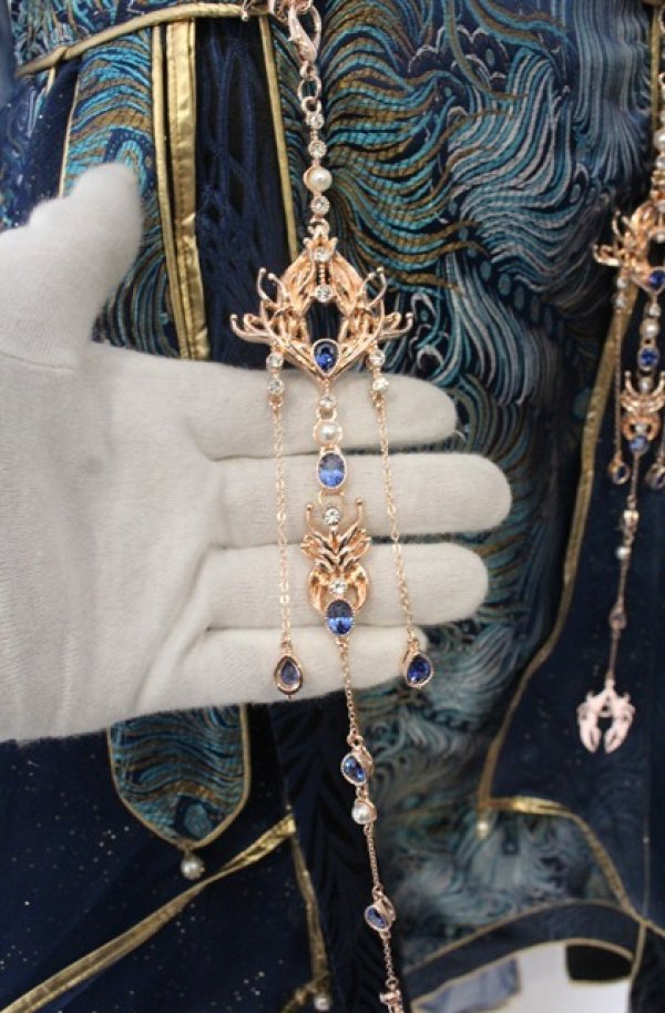 画像5: Epetice / Doirs Night 孔雀鱗ドレス M ブルー O-25-11-07-003-LO-OP-YM-OS (5)