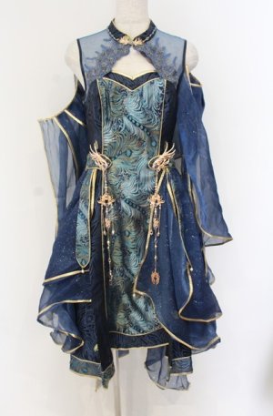 画像: Epetice / Doirs Night 孔雀鱗ドレス M ブルー O-25-11-07-003-LO-OP-YM-OS