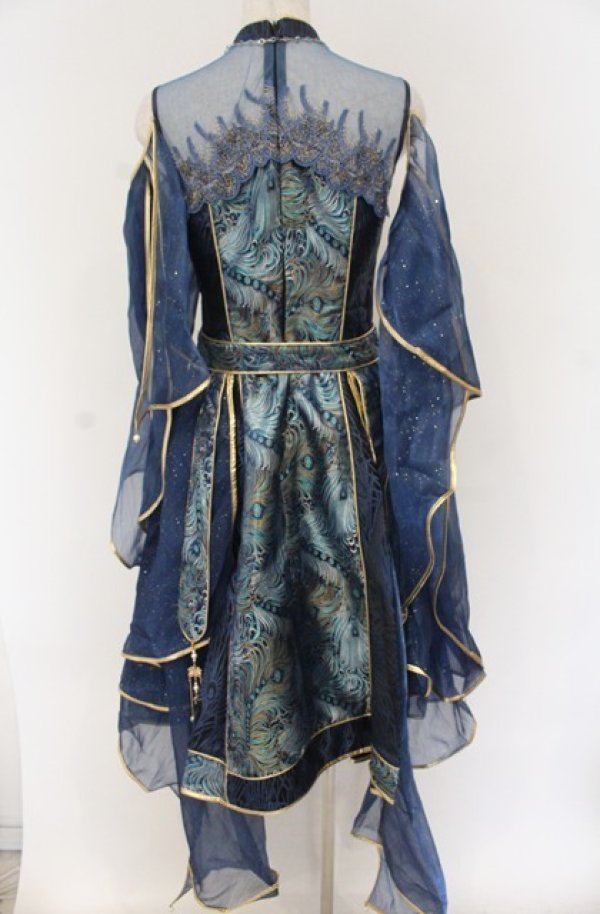 画像7: Epetice / Doirs Night 孔雀鱗ドレス M ブルー O-25-11-07-003-LO-OP-YM-OS (7)