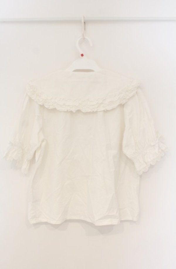 画像3: axes femme kawaii / 半袖丸襟コットンブラウス M シロ O-26-01-23-025-AX-BL-OW-OS (3)