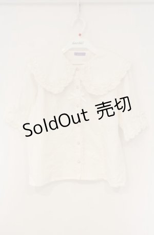 画像: axes femme kawaii / 半袖丸襟コットンブラウス M シロ O-26-01-23-025-AX-BL-OW-ZT188