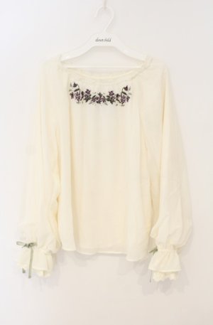 画像: axes femme / すみれ刺繍シフォンプルオーバー M キナリ O-26-01-23-024-AX-TO-OW-ZT188