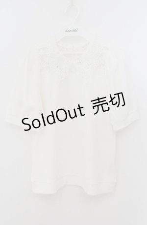 画像: axes femme / パールレース襟ヨーク切替プルオーバー F シロ O-26-01-24-079-AX-TO-OW-ZT0127G