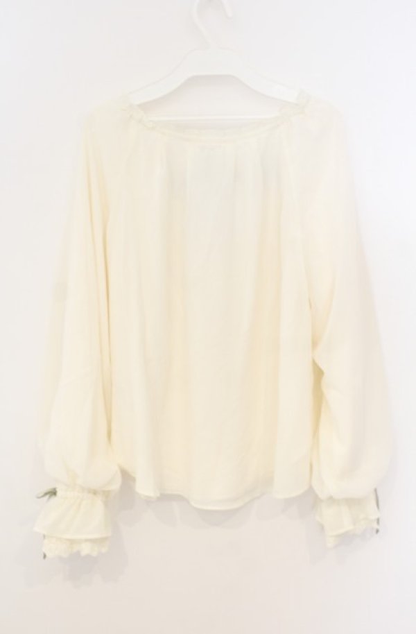 画像2: axes femme / すみれ刺繍シフォンプルオーバー M キナリ O-26-01-23-024-AX-TO-OW-ZT0127G (2)