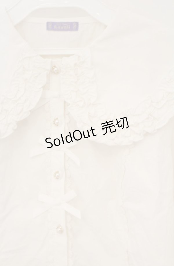 画像2: axes femme kawaii / 半袖丸襟コットンブラウス M シロ O-26-01-23-025-AX-BL-OW-ZT188 (2)