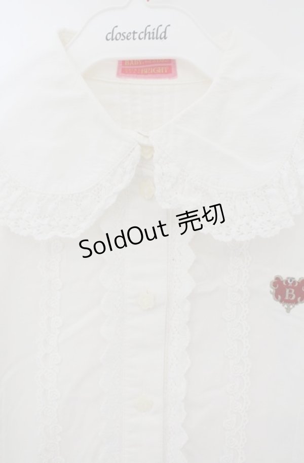 画像2: BABY,THE STARS SHINE BRIGHT / 刺繍入り後ろピンタックブラウス  シロ O-26-01-24-066-BA-BL-IG-OS (2)