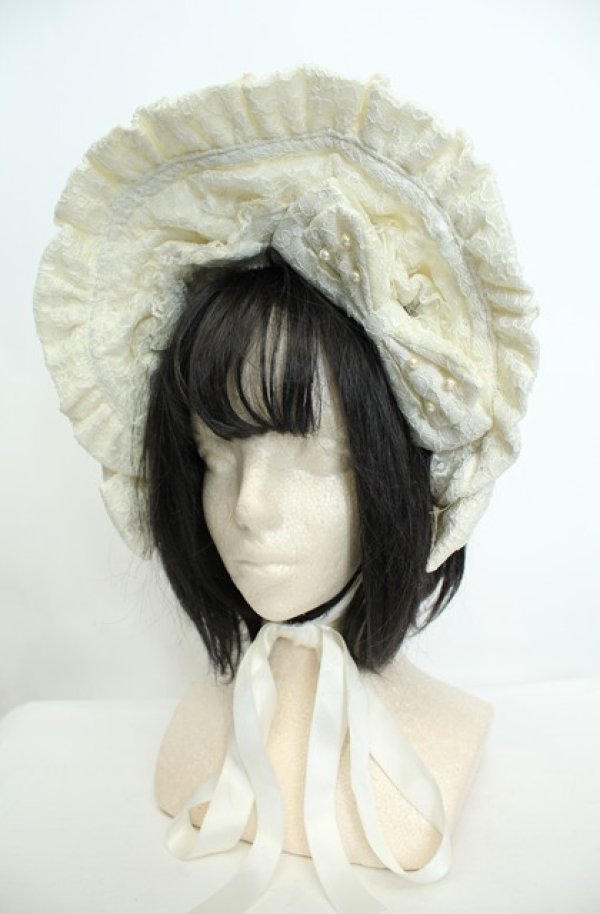 画像1: metamorphose / 総レースハーフボンネット・コードラッセル  オフシロ O-26-01-30-007-ME-AC-IG-OS (1)