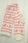 画像1: BABY,THE STARS SHINE BRIGHT / チェリーリボン柄ボーダーオーバーニーソックス  シロ×ピンク O-26-01-30-073-BA-ZA-OW-OS (1)