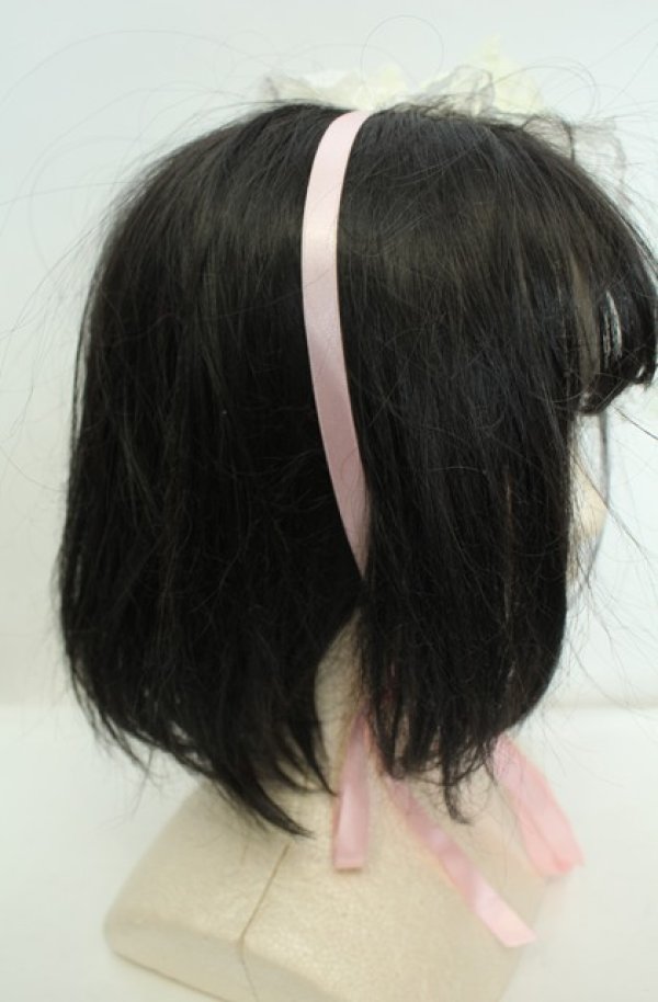 画像4: metamorphose / くまちゃん円形ヘッドドレス  ピンク×オフシロ O-26-01-30-023-ME-AC-IG-OS (4)