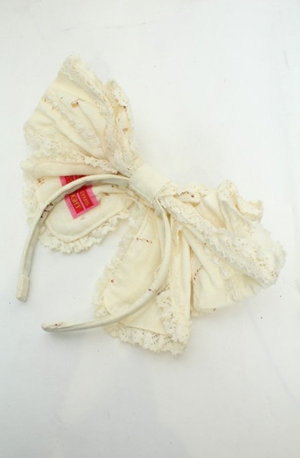 画像2: BABY,THE STARS SHINE BRIGHT / My little red riding hood柄リボンカチューシャ  オフシロ O-26-01-30-028-BA-AC-IG-OS (2)