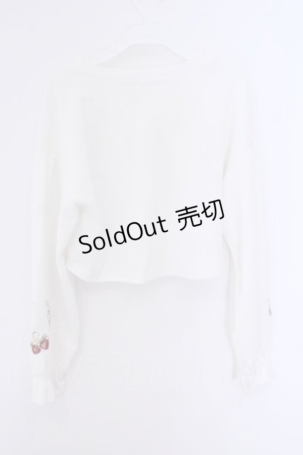 画像4: axes femme / ストロベリー刺繍ボレロ F シロ O-26-01-30-1015-AX-TO-OW-OS (4)