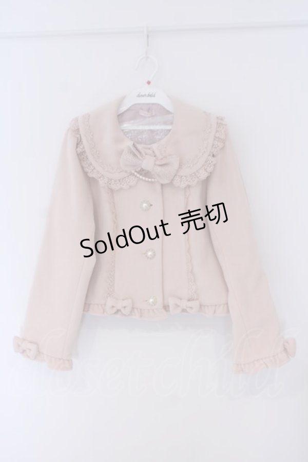 画像1: Chalmiere / パールリボンショートコート  ピンク O-26-01-30-1020-EL-JA-IG-OS (1)