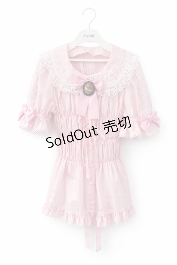 画像7: metamorphose / 木漏れ日のトロイメライ丸襟半袖ブラウス 1 ピンク Y-25-12-08-013-ME-BL-SZ-ZY (7)