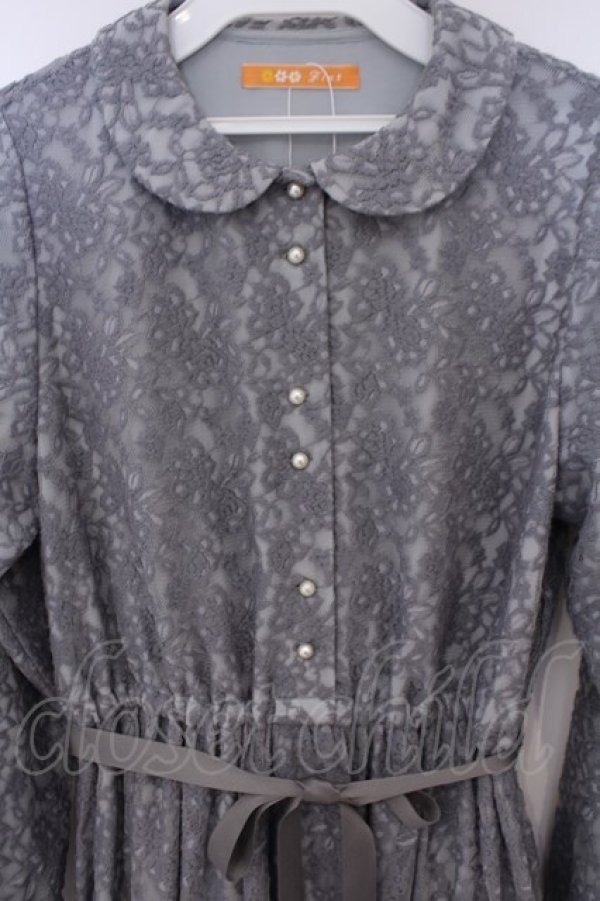 画像2: Fi.n.t / 総レース丸襟ワンピース  グレー O-26-01-30-1021-CA-OP-OW-OS (2)