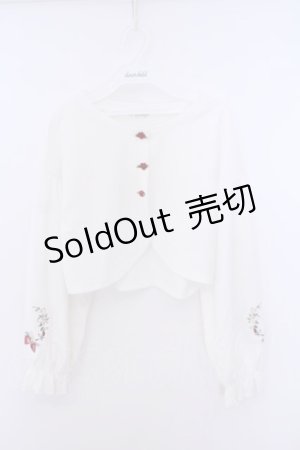 画像: axes femme / ストロベリー刺繍ボレロ F シロ O-26-01-30-1015-AX-TO-OW-OS