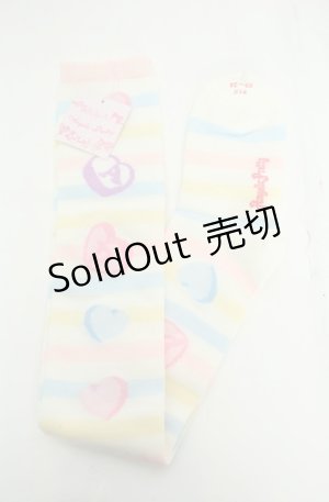 画像: Angelic Pretty / ドリーミィボーダーオーバーニー  イエロー×ピンク O-26-01-30-064-AP-ZA-OW-OS