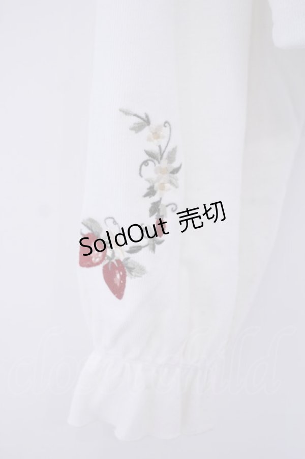 画像3: axes femme / ストロベリー刺繍ボレロ F シロ O-26-01-30-1015-AX-TO-OW-OS (3)