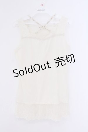 画像: axes femme / ビジューストラップ付きタンク M アイボリー O-26-01-30-1034-AX-TO-IG-OS