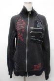 画像1: h.ANARCHY / 英字プリントパーカー  黒 S-26-02-01-032-HN-TO-SZ-ZS (1)