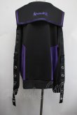 画像3: Amilige / チャイナボタン付き配色セーラーZIPパーカー  黒ｘ紫 S-26-01-31-064-PU-TS-AS-ZS (3)