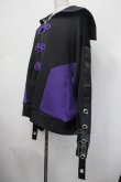 画像2: Amilige / チャイナボタン付き配色セーラーZIPパーカー  黒ｘ紫 S-26-01-31-064-PU-TS-AS-ZS (2)