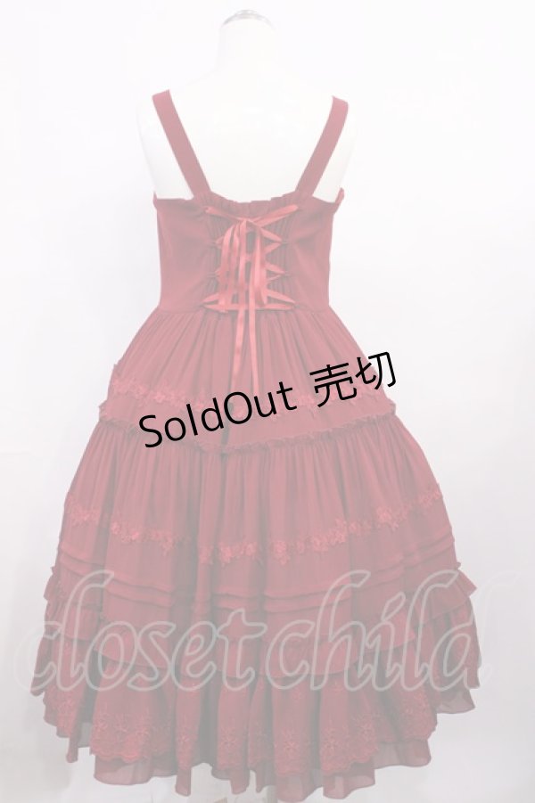 画像3: Dawn & Morning Dew（海外ロリータブランド） / フリルジャンパースカート L レッド H-26-02-02-005-PU-OP-NS-ZH (3)