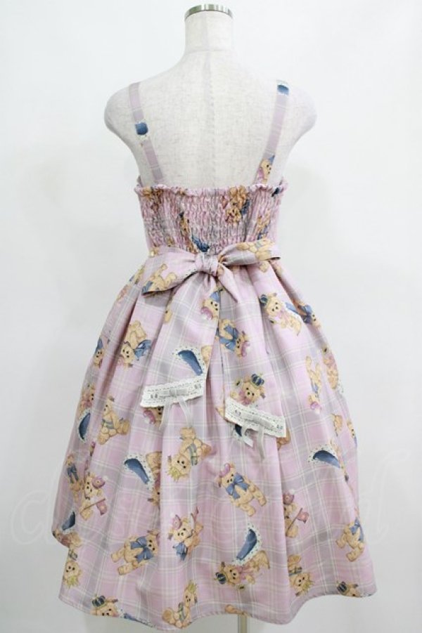 画像3: axes femme kawaii / ロイヤルベアーズ柄ジャンスカ  ピンク T-26-02-04-016-AX-OP-SA-ZH (3)