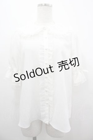 画像: axes femme kawaii / プチリボン半袖ブラウス M ホワイト I-26-04-03-009-AX-BL-SA-ZI