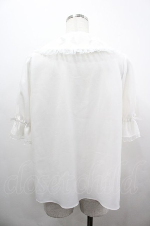 画像2: axes femme kawaii / プチリボン半袖ブラウス M ホワイト I-26-04-03-009-AX-BL-SA-ZI (2)