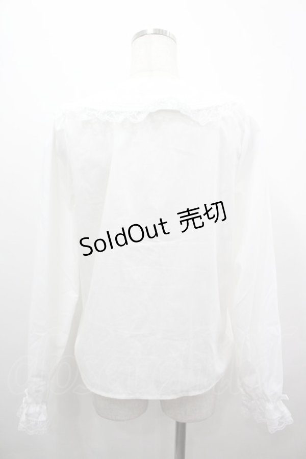 画像2: majoretty / 襟はしごリボンレースブラウス M ホワイト I-26-04-03-004-GO-BL-SA-ZI (2)