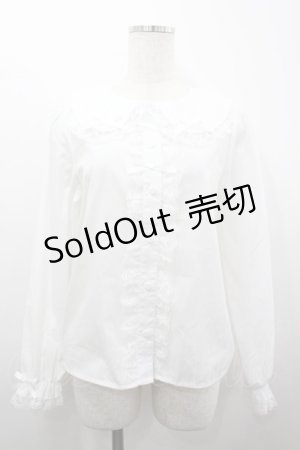 画像: majoretty / 襟はしごリボンレースブラウス M ホワイト I-26-04-03-004-GO-BL-SA-ZI