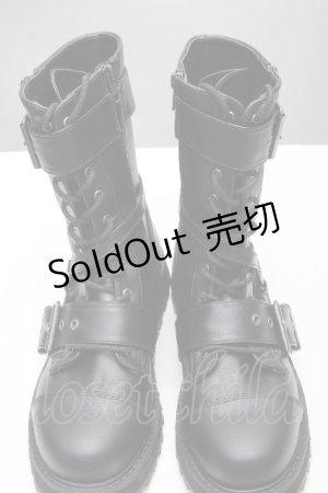 画像: Demonia / ベルトブーツ 27.5 黒 S-26-04-07-032-PU-SH-AS-ZS