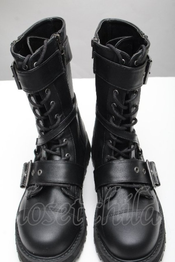 画像1: Demonia / ベルトブーツ 27.5 黒 S-26-04-07-032-PU-SH-AS-ZS (1)