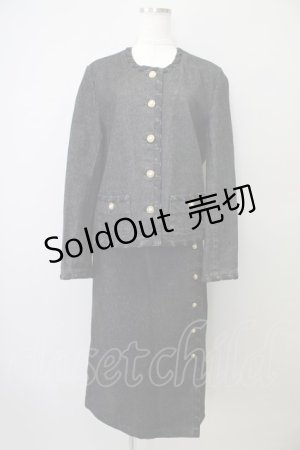 画像: KANEKO ISAO  / グログランリボンデニムジャケット＆スカートセット I-22-03-05-4032-1-OP-LO-L-HD-ZT144