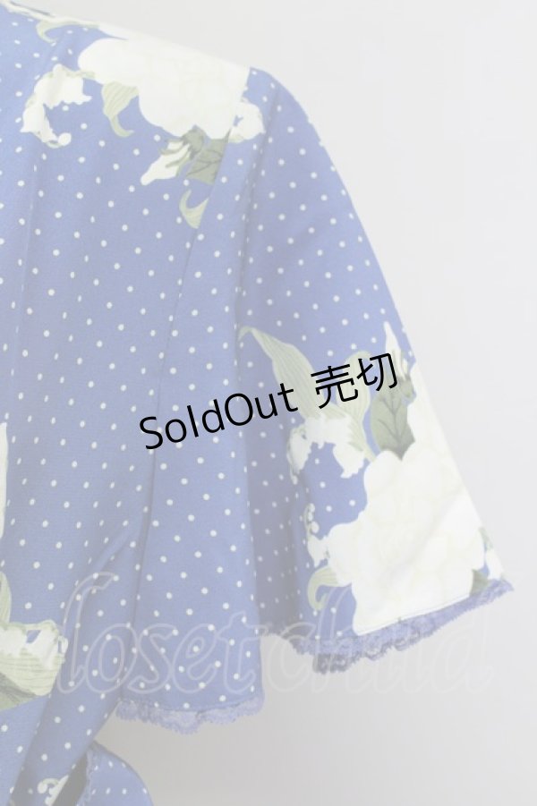 画像5: 【SALE】INGEBORG  / ドット薔薇鈴蘭半袖プルオーバーブラウス I-22-03-24-4053-1-BL-LO-L-HD-ZT200 (5)